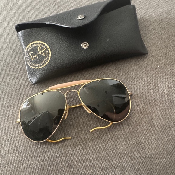 Ray-Ban Outdoorsman Sunglasses - Black Lenses Shooter Wrap Stems & General Bar